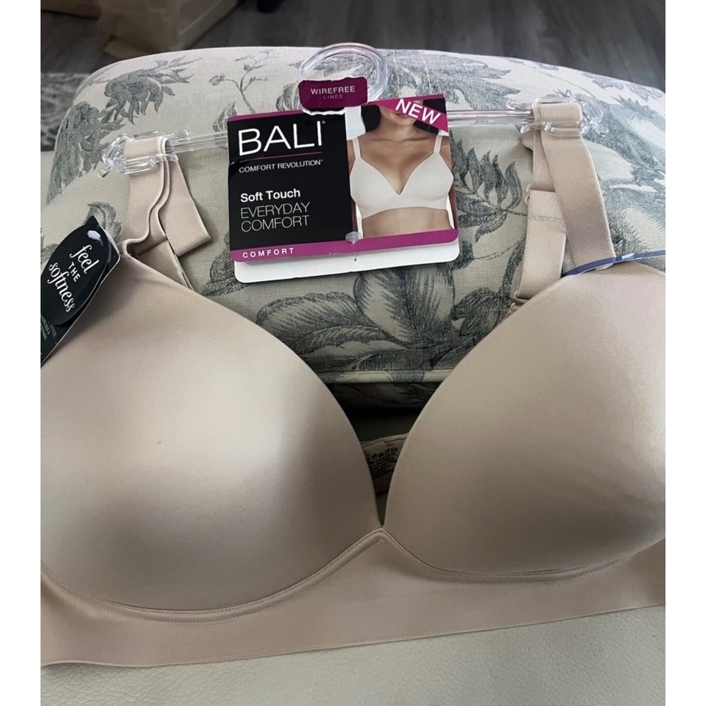 Bali Wirefree Bra Women 3XL Beige Comfort Revolution DF3460 Everyday Soft Touch